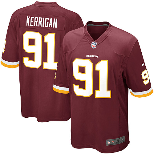 Men's Game Ryan Kerrigan Nike Jersey Burgundy Red Home - #91 NFL Washington Redskins